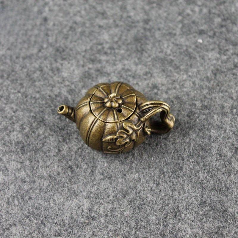 Antique Collection Pure Copper Pumpkin Small Teapot Mini Ornament Home Gift