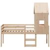 Vidaxl High Bed With Roof, 80X200 Cm, Solid Pine Wood