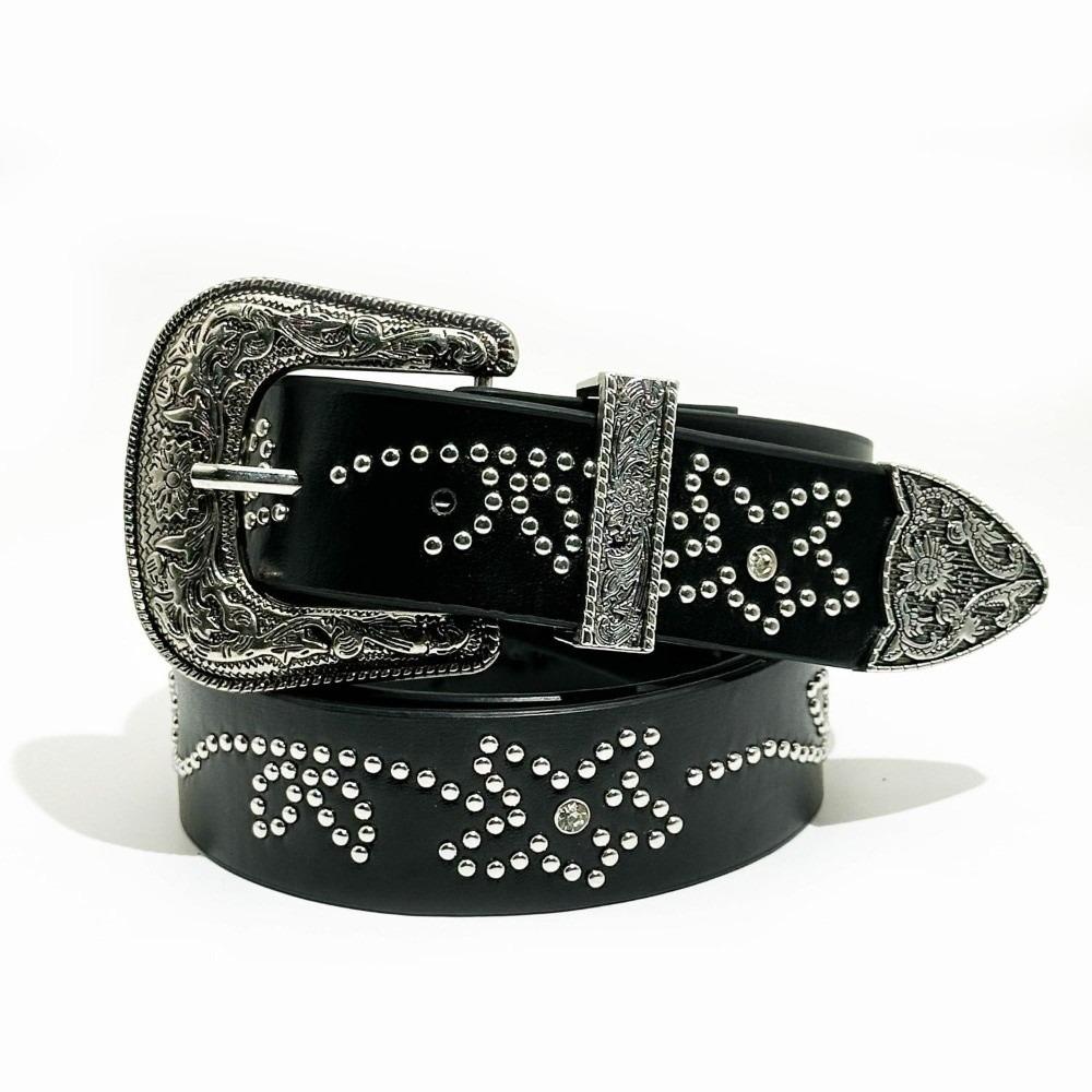 Trendy Rivet Belts Retro Pin Buckle Belt Versatile Punk Belt  for Women Men