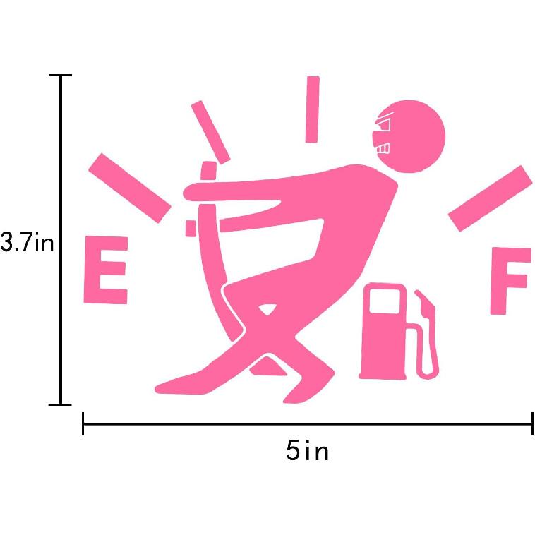 Fuel Tank Cover Personality Funny Fuel Explosion Meter Personality Reflective Car Stickers (Pink)