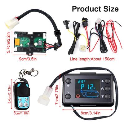 Interruptor de 12V+Placa de Control Placa Base+Control Remoto Para Calentador de Estacionamiento de Coche de 5KW Calentador de Aire Diésel Monitor LCD