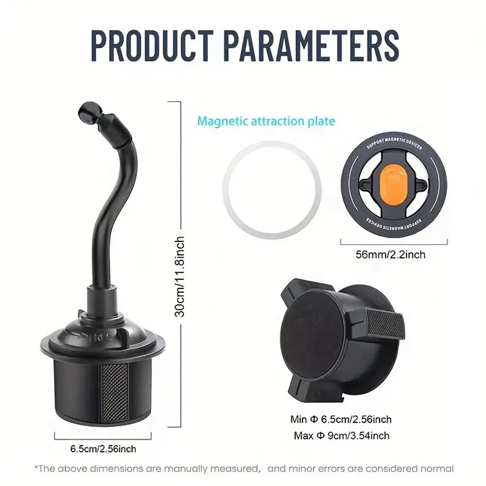 Supporto per Telefono Magnetico Universale per Portabicchieri Auto Supporto Stand per IPhone 16/15/14/13 12 Pro Plus Max 4-7" Cellulari Smartphone GPS