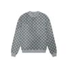 Men's Autumn and Winter Heavy Jacquard Checkerboard Checkerboard T-shirt Men's T-shirt Round Neck Casual Bottoming Shirt Knitted Long-sleeved T-shirt