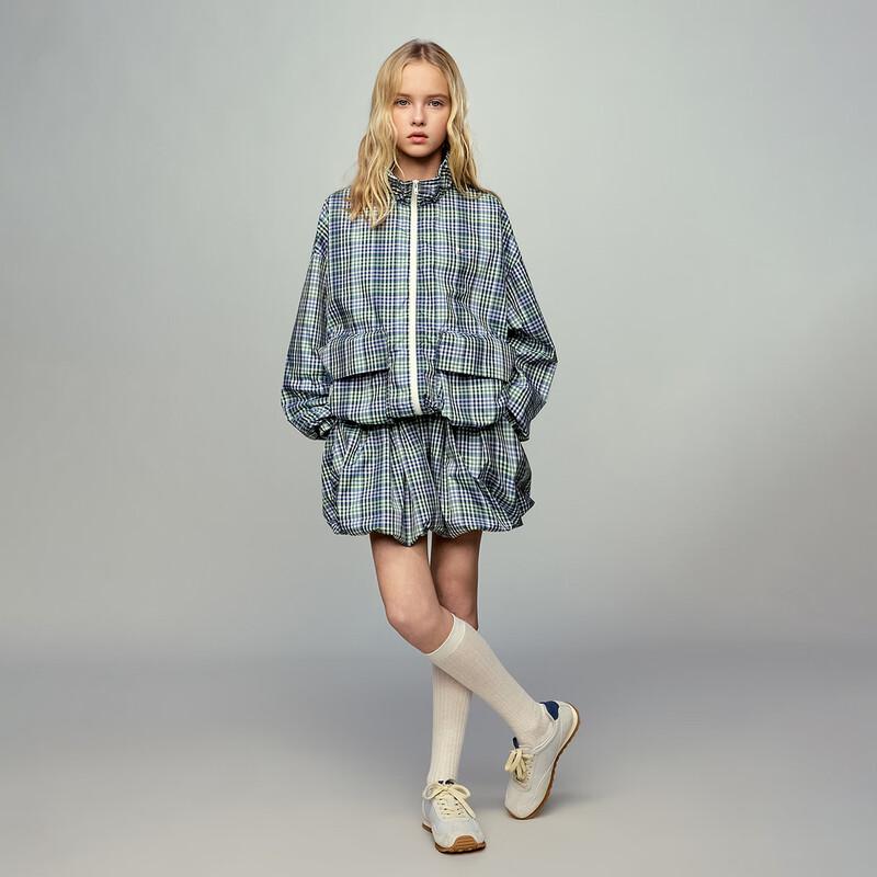 ELLE Kids Plaid A-Line Skirt with Safety Shorts