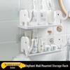 Cream Style Bathroom Storage Shelf with Hooks