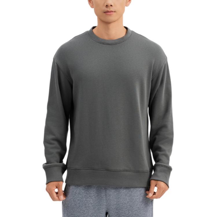Decathlon DOMYOS CREW NECK SWEATER 500 Warm Solid Sports Sweater Men's Khaki Grey