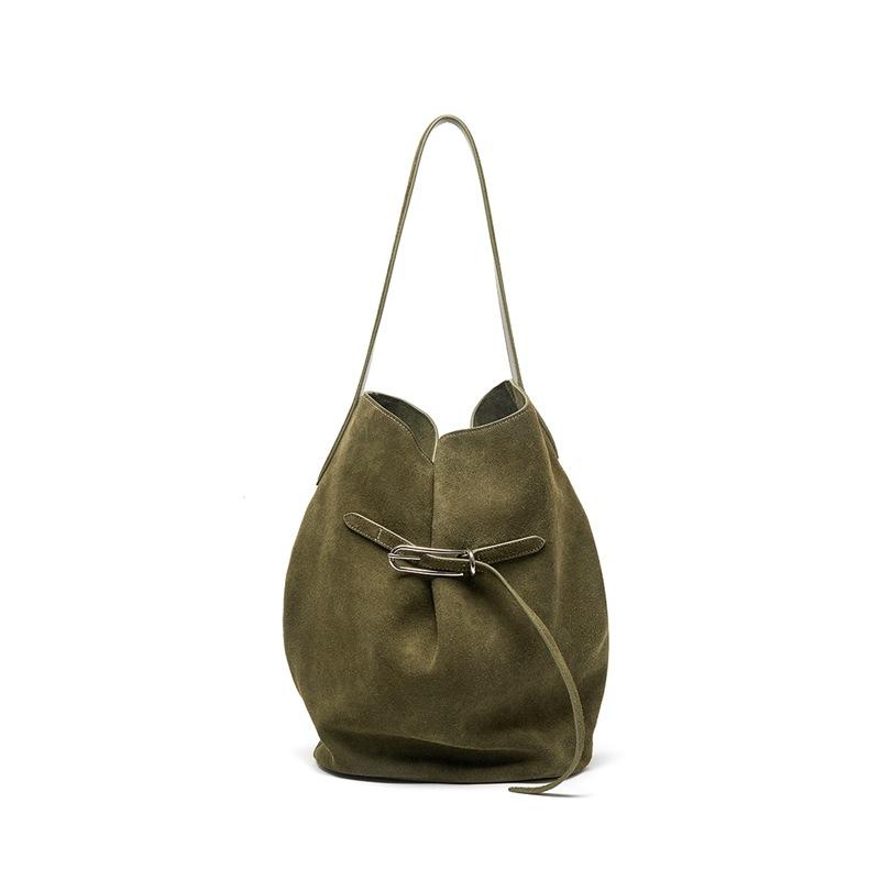 Women's Bag Commuter Light Luxury Shoulder High-end Underarm Bag Women's Large-capacity Portable Leather New Bucket Bag
