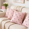 Throw Pillowcase Bowknot Heart Pattern Valentine Day Decorative Throw Pillow Cover Sofa Chair Patio Car Pillow Cushion
