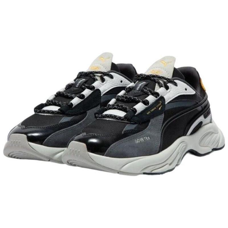 PUMA Rs-Connect Gtx Split Leather Fabric Lightweight Comfort Low Lifestyle Sneakers Unisex Sandalwood Black 381912-01