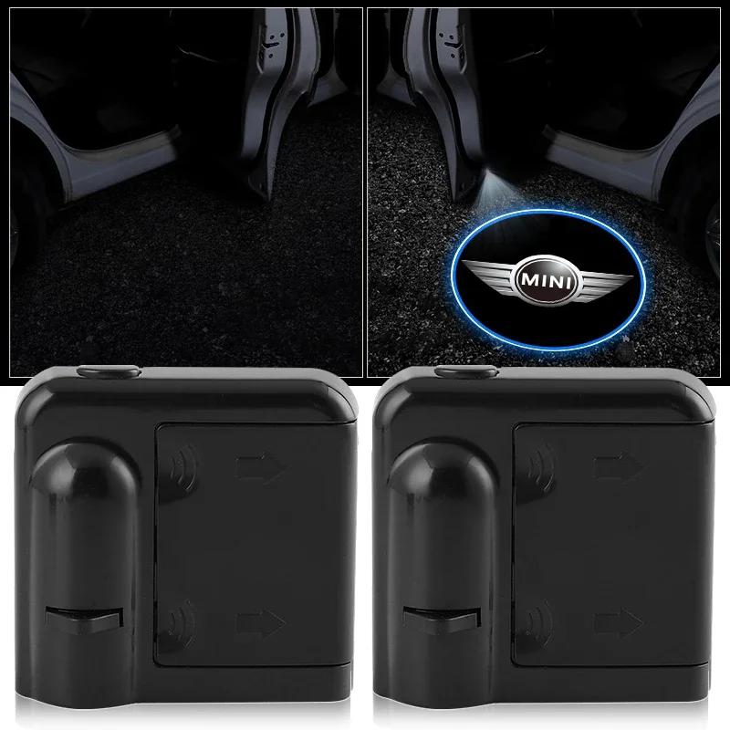 CBT1 For BMW M 2pcs New Wireless HD Courtesy Lamp Car Door Projector Welcome Light For MINI Cooper R53 R52 R50 One JCW Clubman Countr