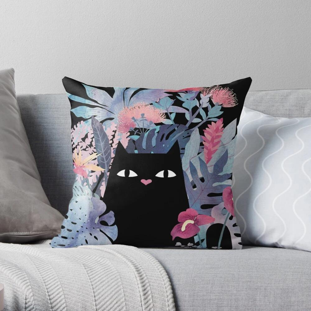 Cute Cat Pattern Pillowcase Interior Decoration Office Living Room Home Pillowcase