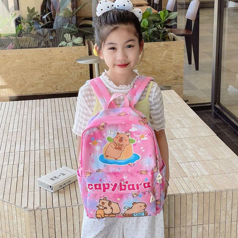 School Bag New School Bag Kapibara Cute Cartoon Bag Casual Snack Backpack