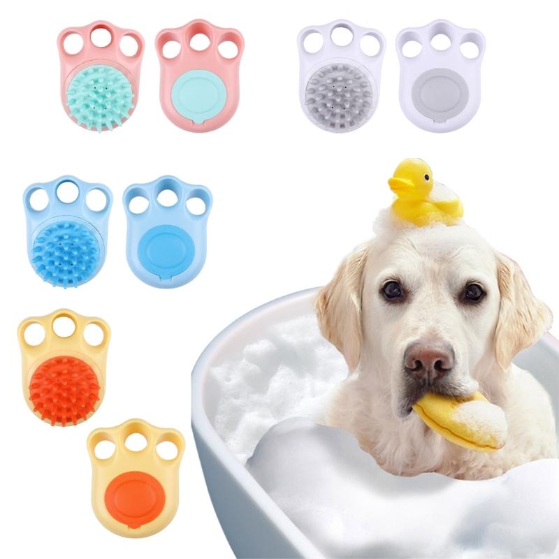 Kitten/Dog Pet Bath Brush Grooming Shower Brush Pet Cleaning Supplies Multicolored Cleaning Brush Hair Removal