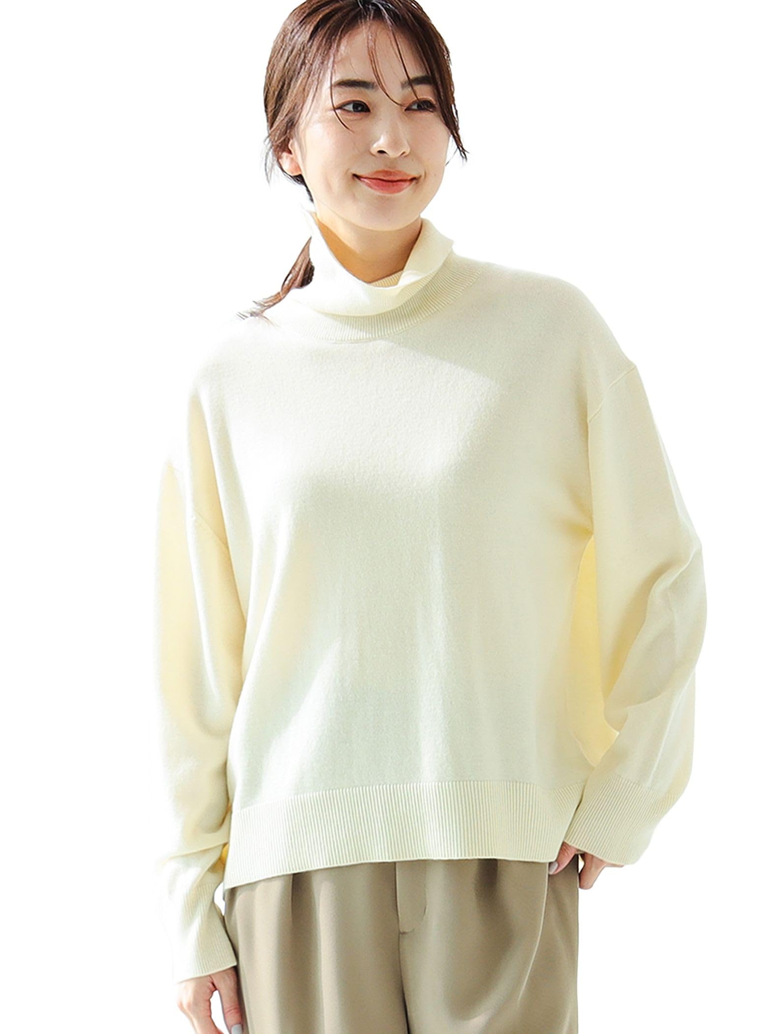 

LIFE STORE by Knit by BEAMS Кашемировая смесь Водолазка Трикотаж БЕЛЫЙ ОДИН РАЗМЕР [BEAMS BEAMS] L/S BMING Женская