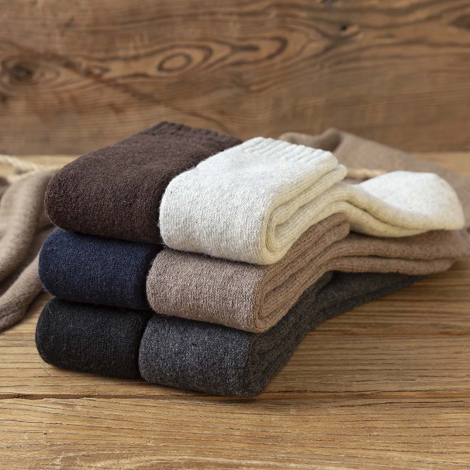 Winter Men's Knee Wool Long Socks Thick Warm Harajuku Retro Compression High Male Sock 3 Pair