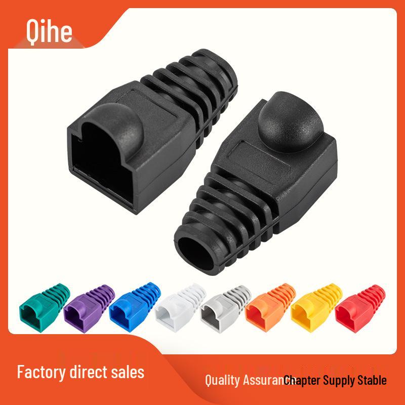 RJ45 PVC Colored Crystal Head Protective Sheath and Tail Cover