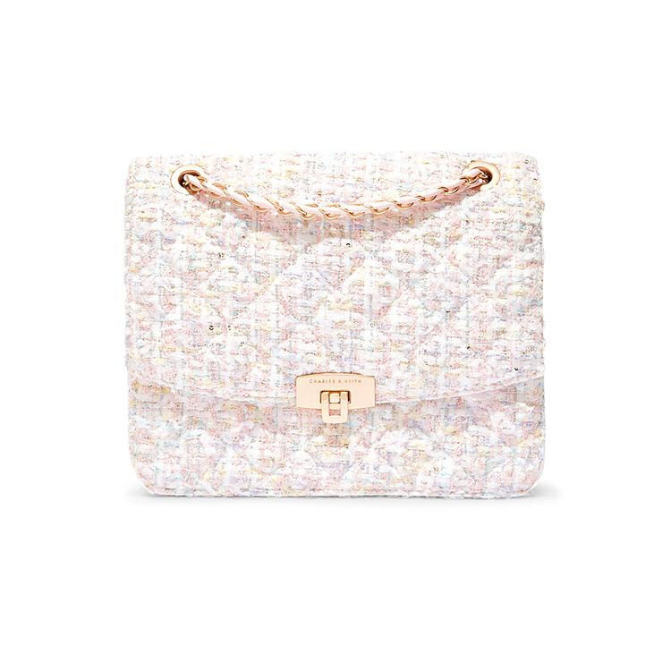 New CHARLES&KEITH Fabric Shoulder Bag Medium Size Women's Multicolor CK2-70781639