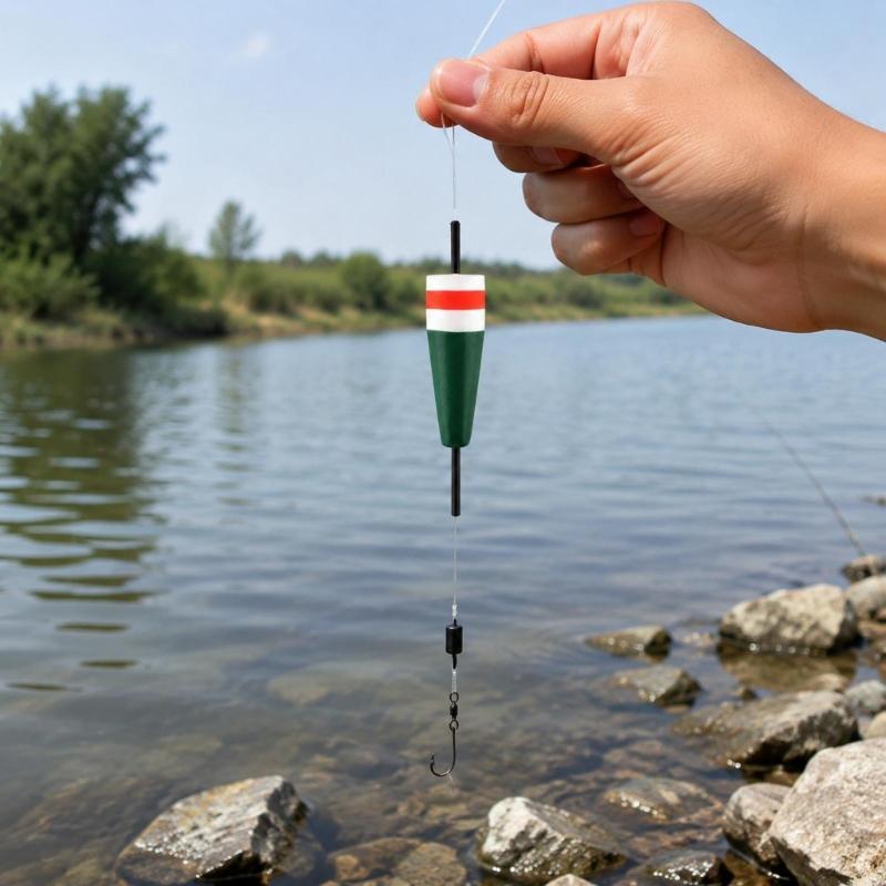 Fishing Bobbers for Nearshore Rock Angling and Coastal Casting, 5-Piece Molded Set with Tapered Shapes and Central Shafts