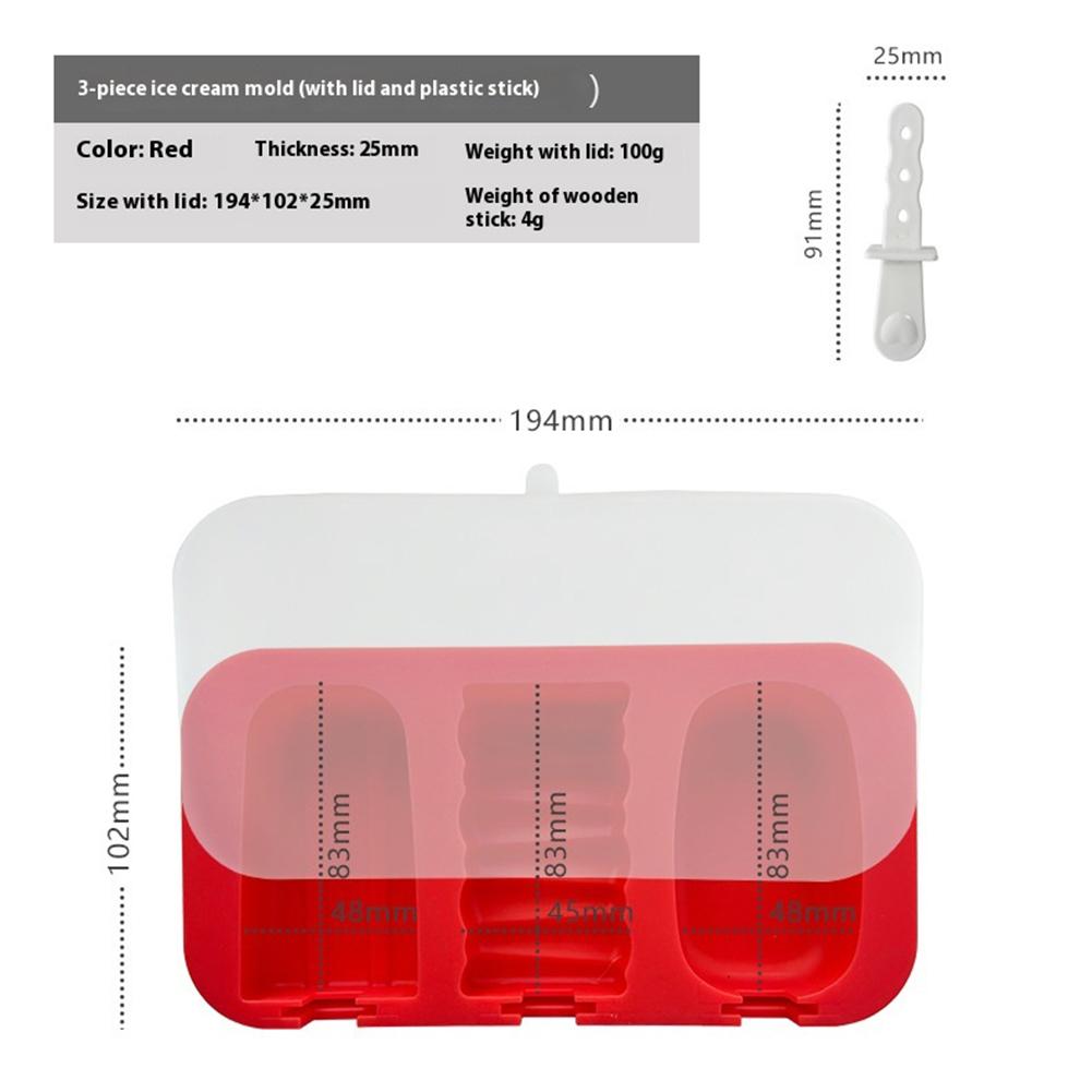 3er-Pack Silikon-Eis am Stiel-Form BPA-frei Eisformen Stapelbar Eis am Stiel-Hersteller Wiederverwendbare Stiele und Abdeckungen Eiscreme-Werkzeug