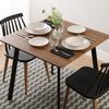 Dining Table - VERSA - Klaudia - Wood, PVC and Metal - Brown and Black