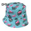 Fisherman Hat Flamingo Printing Unisex Sun Hat Double-sided Travel Camping Cap UV Protection Foldable Short Brim Outdoor Activities Headwear