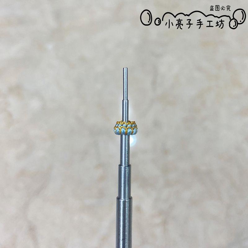 

Seamless Double-Layer Lotus Holder Coil Hand-Woven DIY Fixed Spacer Lotus Knot Carrying Strap Necklace Rope Accessories One light blue a double-layer Lotus coil