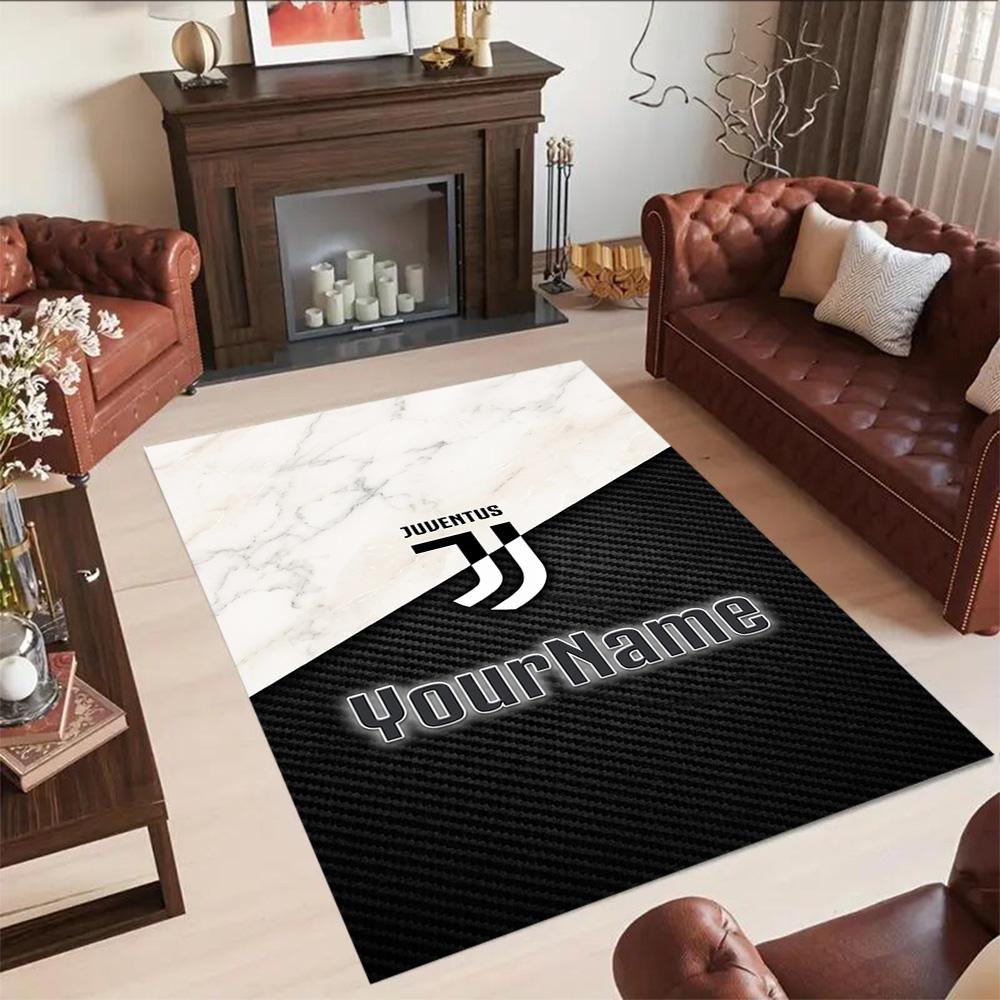 Juventus Customize Your Name Floor Mat Design for Living Rooms Hallway Entryway Bedrooms Anti-slip Rug Decorate Offices Best for Christmas