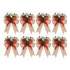 Christmas Bows with Pine Cones Pine Needles Buffalo Plaid Ribbon Bows Christmas Tree Wreath Decoration for Gift Wrapping