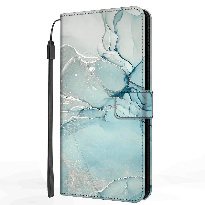 Marble Leather Case For Samsung Galaxy S20 S21 FE Ultra Plus M32 M52 M22 A12 A22 A22S 5G Flip Cover Stand Wallet Book Funda Case