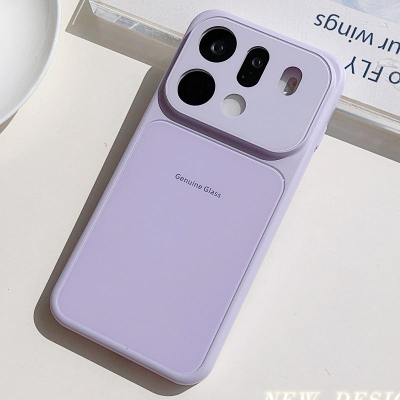 Macaron Glass Candy Bumper Phone Case For OPPO Find X9 Pro x9pro Shockproof Glossy Hard Simple Protection Back Cover