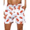 Pantaloncini da Spiaggia da Uomo con Stampa Grafica di Granchio Casual Poliestere Vita con Coulisse