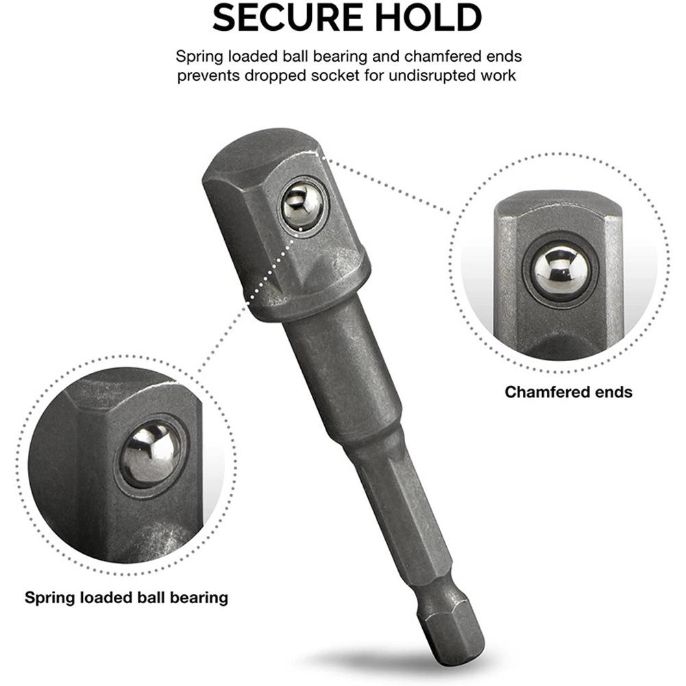 10Pcs Socket Adapter Set Extension Drill Bits Bar Set 1/4 3/8 1/2inch Driver Bit Set Wrench Extension for Electric Screwdriver