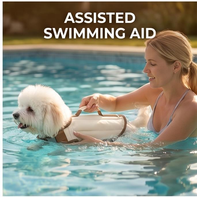 Giubbotto di salvataggio per cani con cartone animato carino regolabile, giubbotto di sicurezza ad alta galleggiabilità per cani di taglia piccola e media, per piscina estiva, lago, spiaggia, attività acquatiche