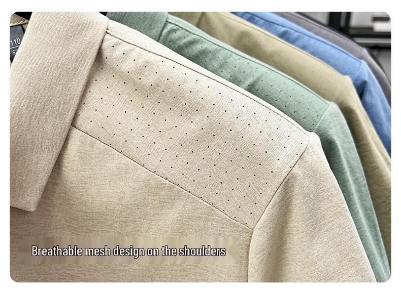 Men's Summer Breathable Short Sleeve Half-Zip Polo Shirt