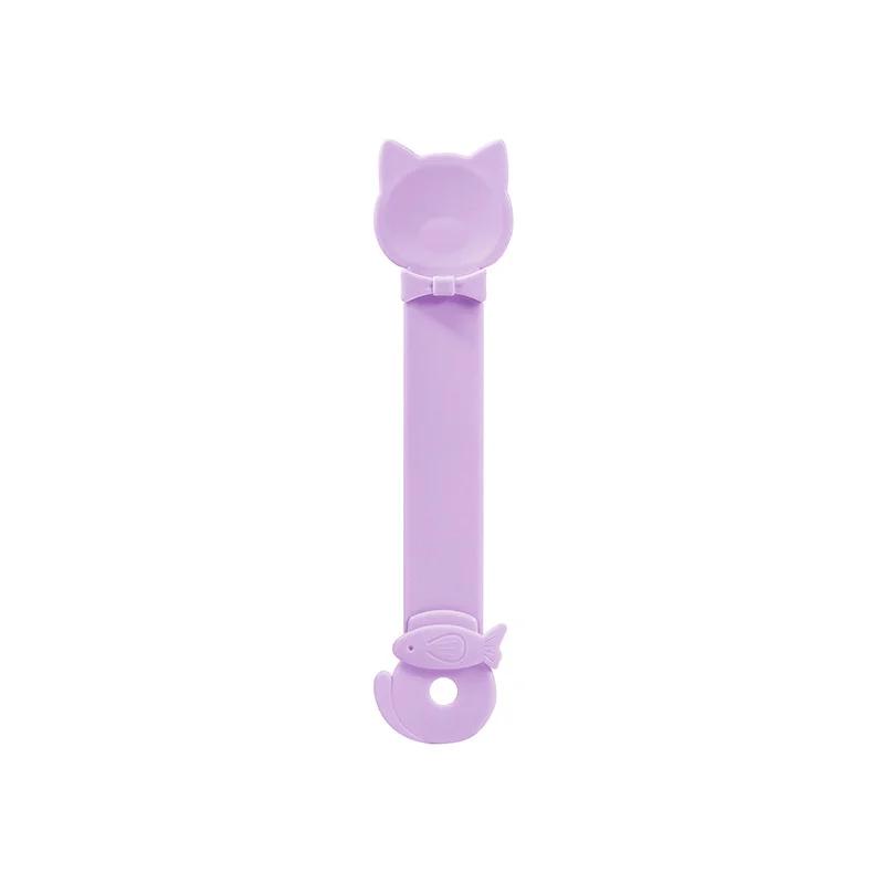 

Милые и удобные ложки для кошачьих лакомств: Легко сжимаемая, одноручная кормушка, принадлежности для кормления кошек влажными лакомствами и добавками 26.5X6.3cm фиолетовый