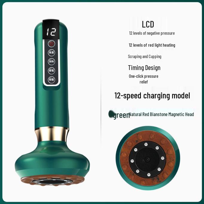 Smart Electric Guasha Cupping Device with Negative Pressure, Large Suction, and Bianstone Hot Compress
