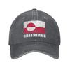 Grönland Flagge Grunge Länderflagge Grönland Lässige Baseballkappe Tennis Skate Trucker-Kappe Frühling Damen Unisex Y2k Snapback-Kappe