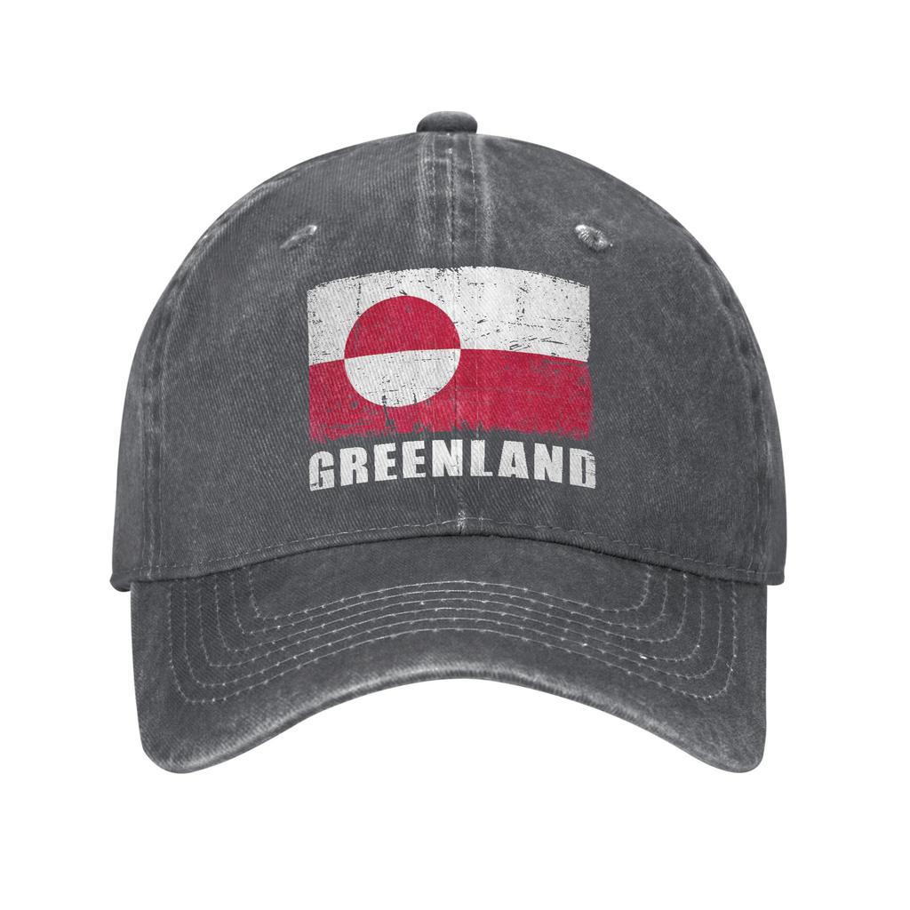 Grönland Flagge Grunge Länderflagge Grönland Lässige Baseballkappe Tennis Skate Trucker-Kappe Frühling Damen Unisex Y2k Snapback-Kappe
