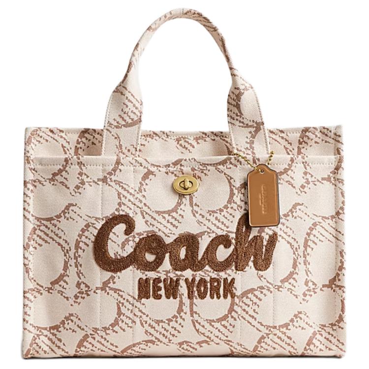 

Coach 34 Brand Logo Signature Canvas Tote Bag Shopping Bag Shoulder Handbag Large Women tote Beige CAM70-B4NP Basic Set (Bag+Dust Bag)