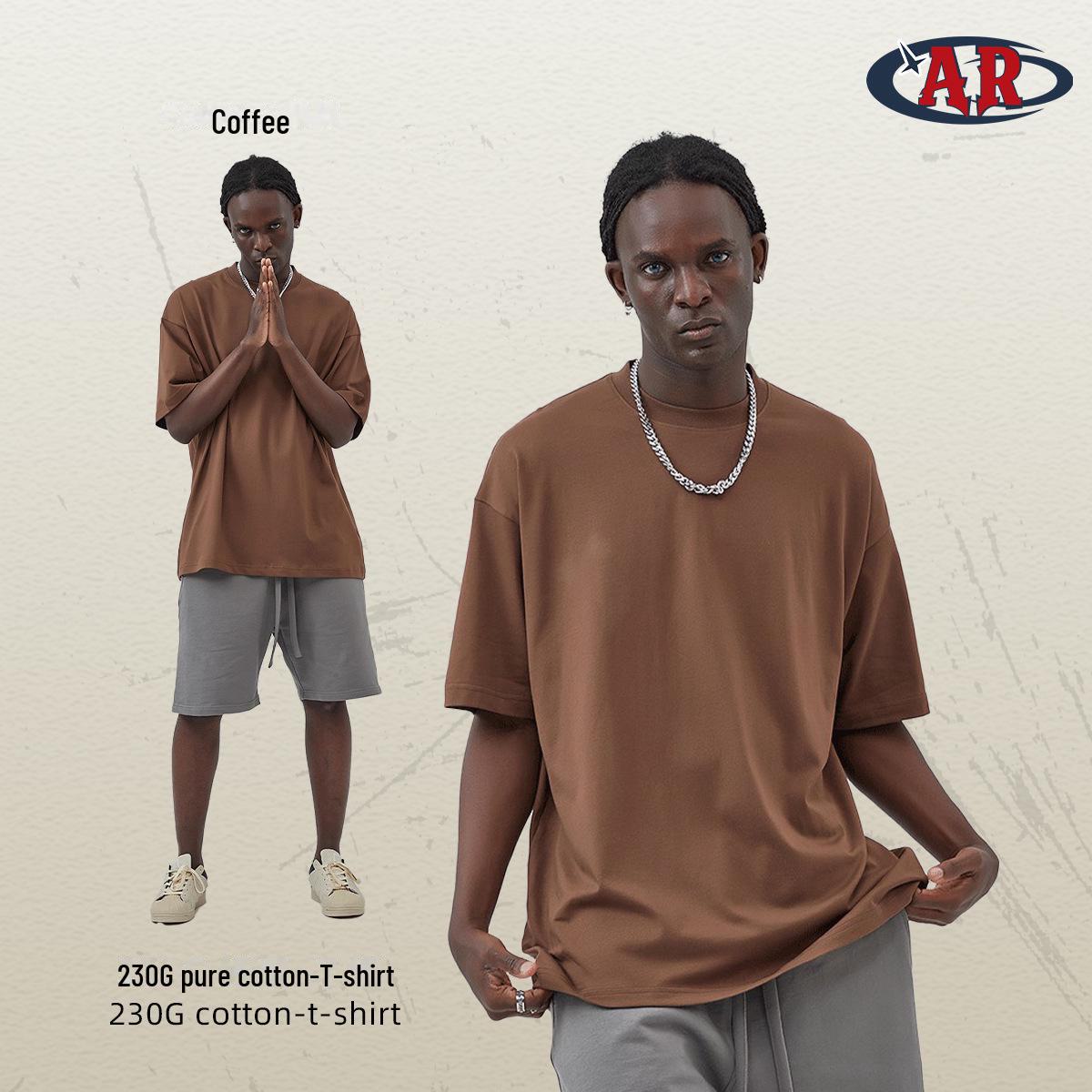 

Футболка ARTIE Plus Size для мужчин, 230G, двойная пряжа, хлопок, однотонная, свободная S