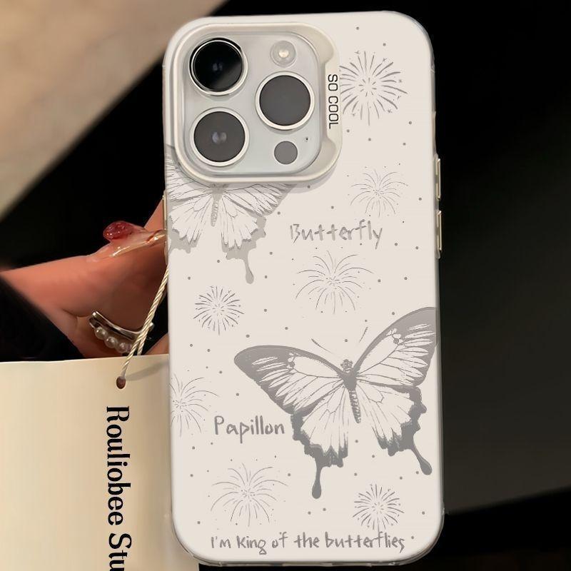 Butterfly puppy applies to Apple 11promax11 mobile phone case 11iphone11 cartoon 11 colored silver 11xr11xs