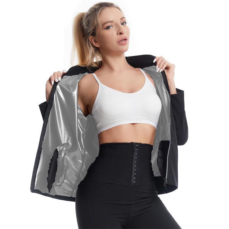 Women's Sauna Sweat Suit - Running, Fitness, Tummy Control with Pocket for Body Sculpting