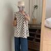 Neuer Stil Sommer Polka Dot Flatterärmel Hemd Damen Locker Mittellang Rundhals Design Sensation Kleines Publikum Schlitz Top