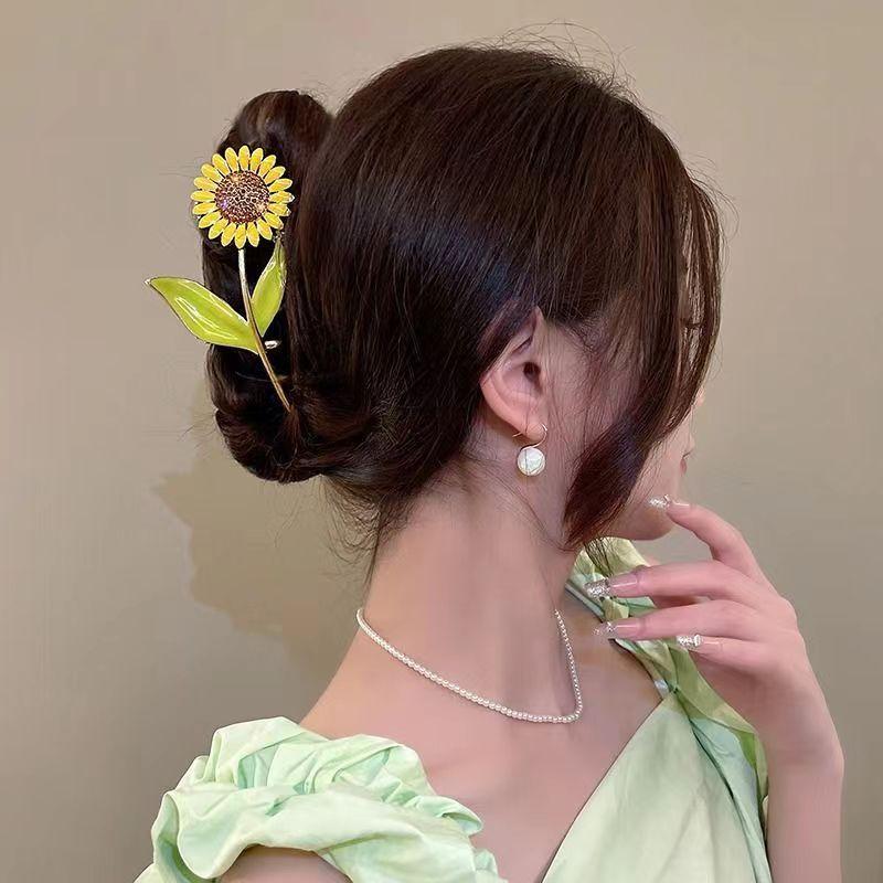 1 Pcs Fashion Exquisite Sunflower Hair Claws For Women Girls Party Hair Accessories