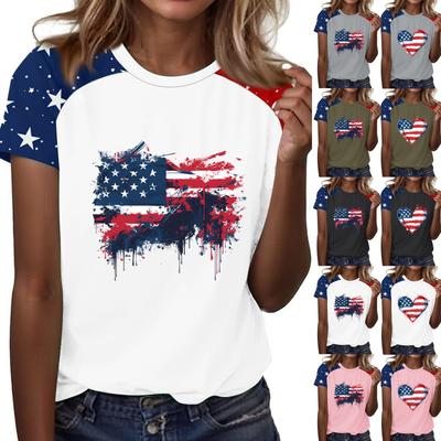 Women's Fashion Casual Printed Round Neck Raglan Sleeve T-Shirt Top T-Shirt Top Top