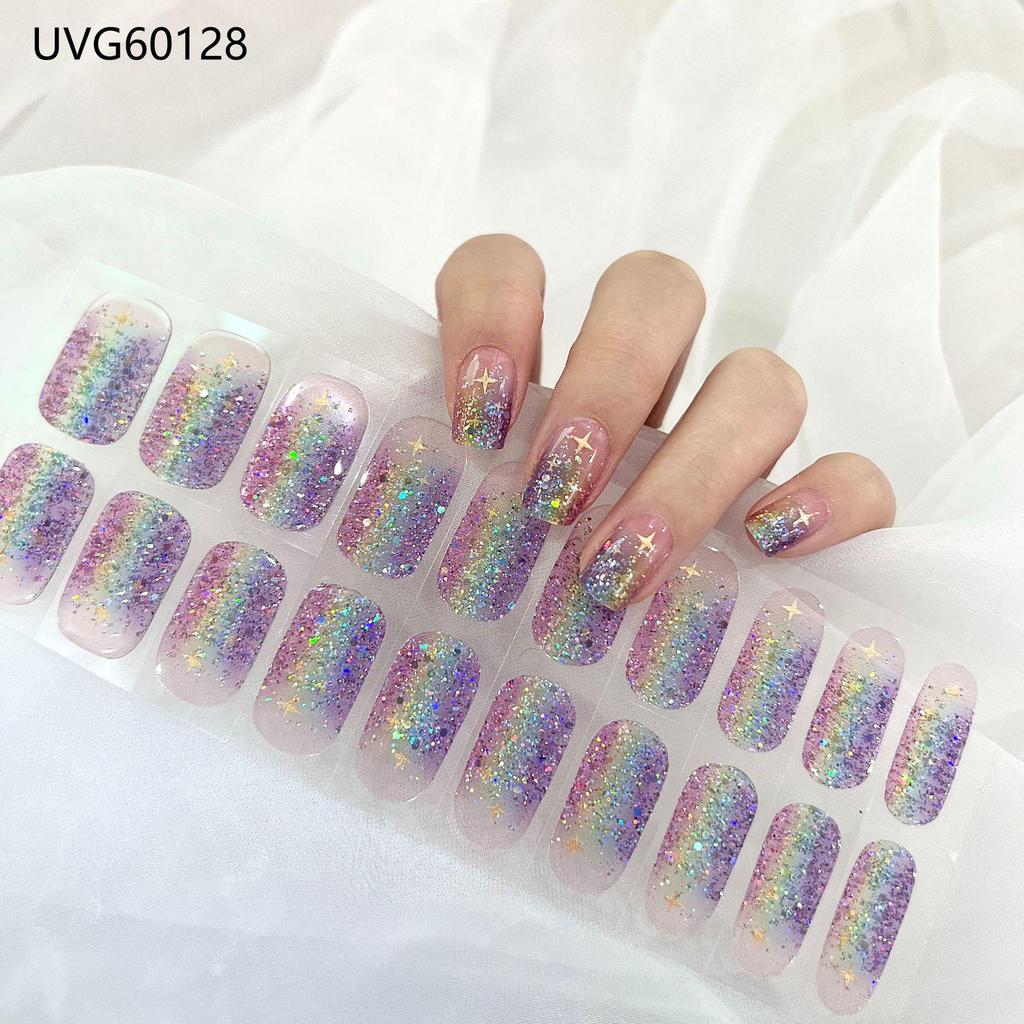 Transparent Nude UV Gel Nail Art Stickers: Semi-Cured, Semi-Baked Manicure Sheets