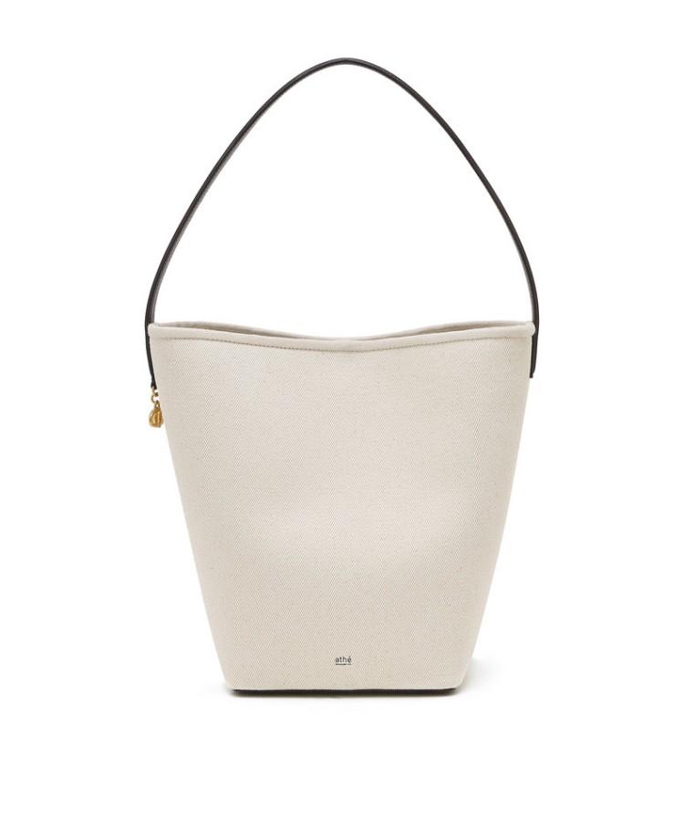 Athe Vanessabruno [Panier] Ivory Canvas Panier Bucket Bag L Aaba5F220I2