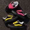 Knu skool black and yellow color matching fat bread shoes retro yellow and black cool casual skateboard shoes