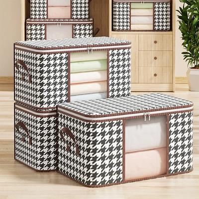Visible Large Capacity Clothes Storage Bag Portable Household Organizer with Handles Foldable Dustproof Quilt Zipper Container