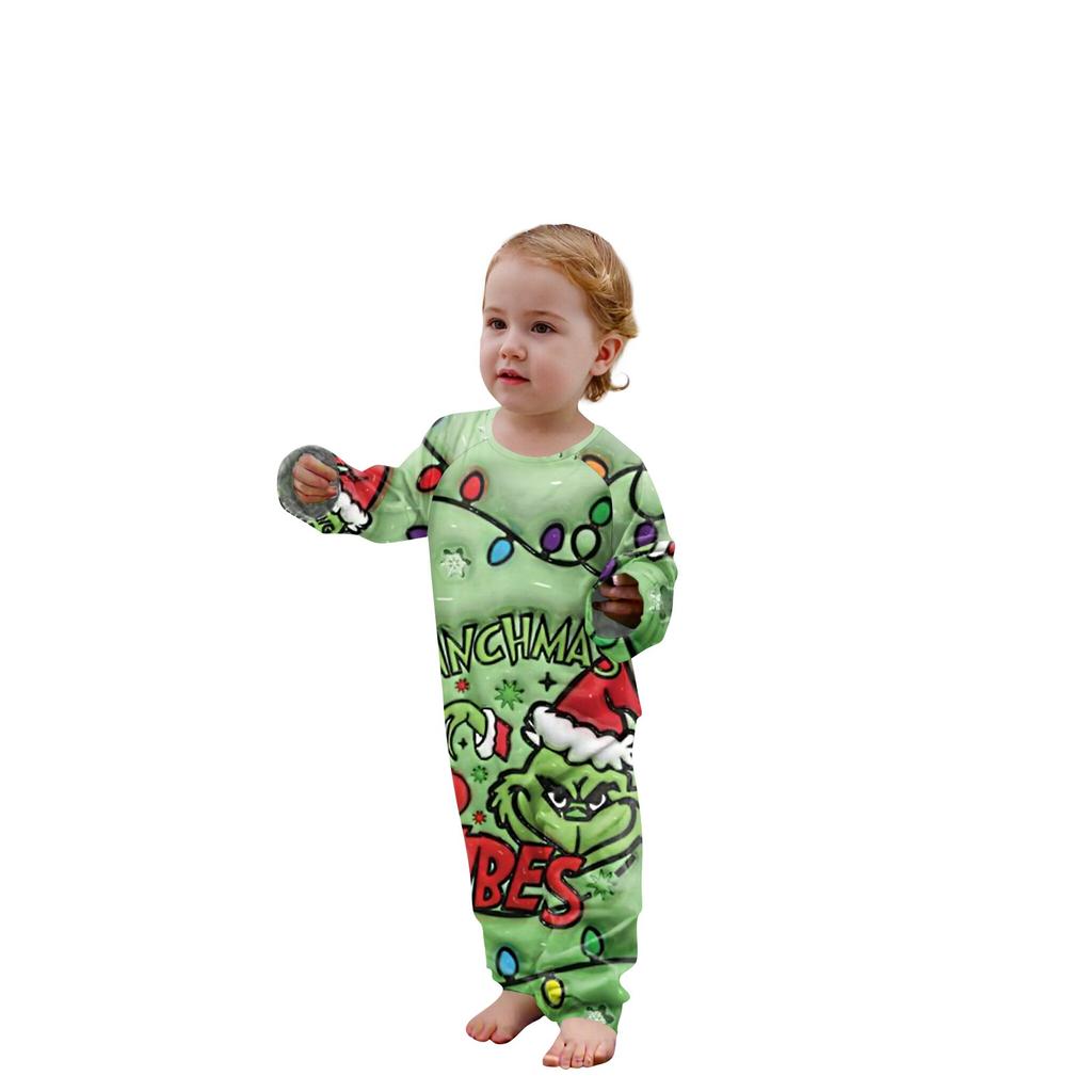 Christmas Prints Family Matching Long Sleeve Tops+Pants Set Family Matching Sets
